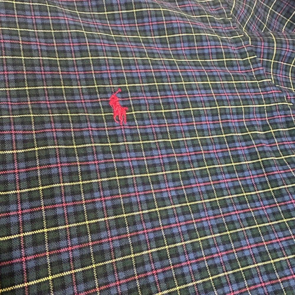 Polo Ralph Lauren‎ Mens Green Plaid Button Down Shirt Long Sleeve Pony Logo XL